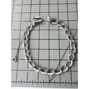 Vintage Beau Sterling Silver 925 Signed Link Chain Bracelet Size 7.5”